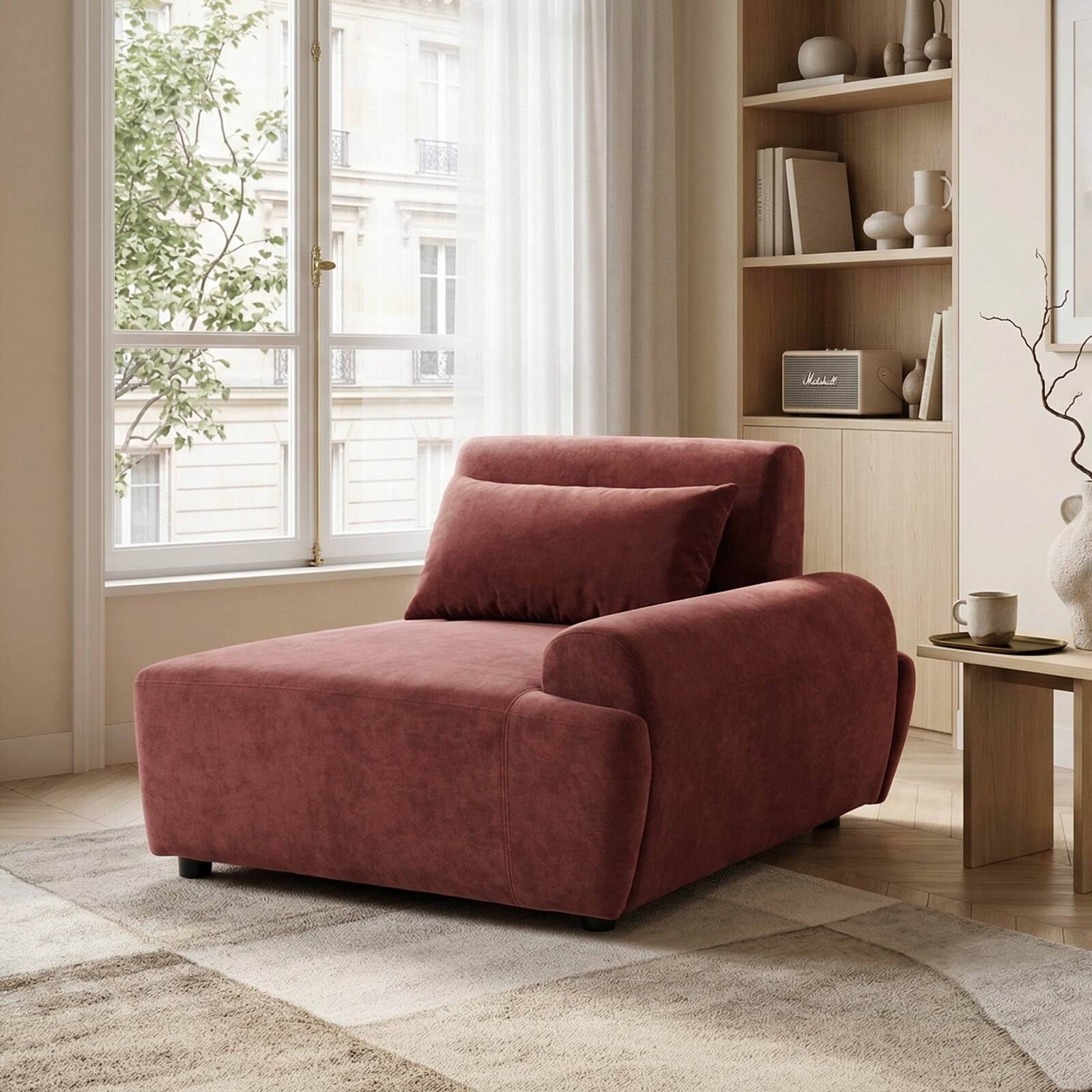Linker Sessel für modulares sofa aus stoff mit Kissen