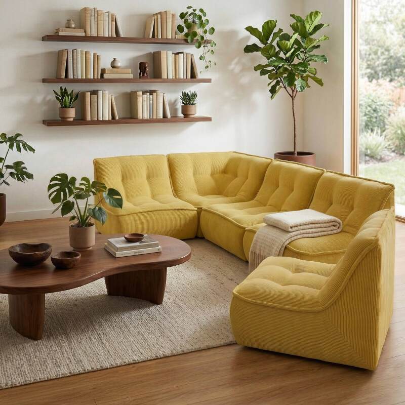 Modulares Sofa 3-Sitzer aus Cord Stoff (2/6)