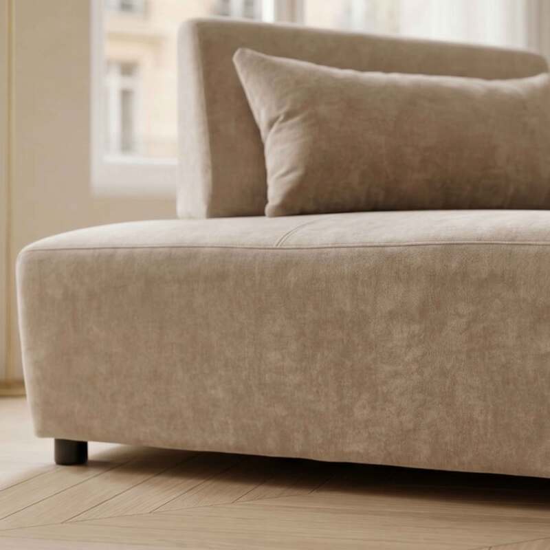 Eckensessel aus Stoff für modulares Sofa mit Kissen (3/8)