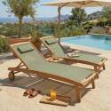 Sonnenliegen aus zertifiziertem Holz neigbar mit Rollen - 2er-Set