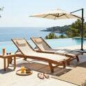 Sonnenliegen aus zertifiziertem Holz neigbar mit Rollen - 2er-Set