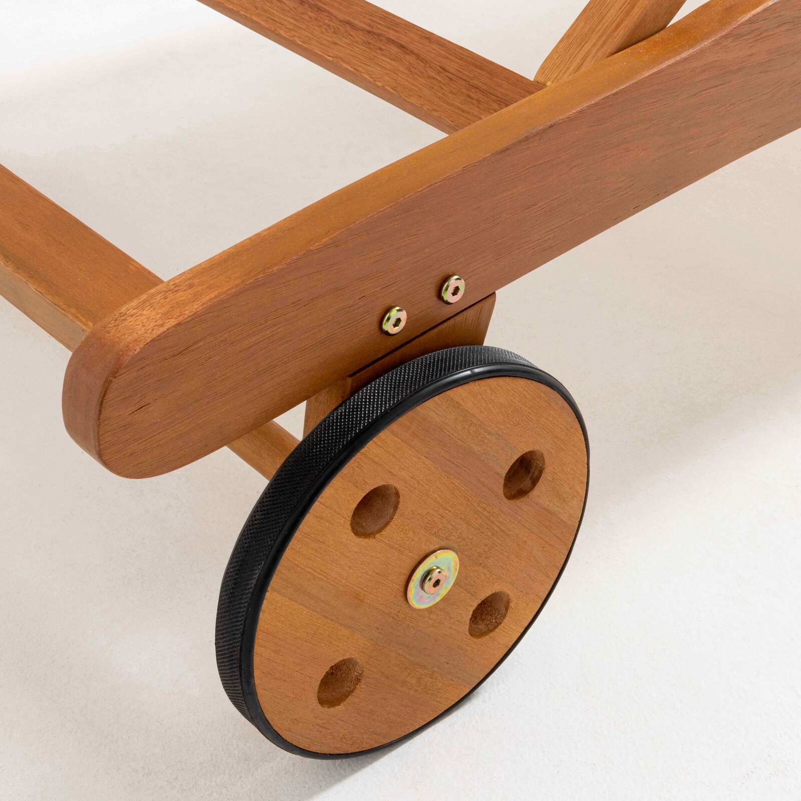 Sonnenliegen aus zertifiziertem Holz neigbar mit Rollen - 2er-Set