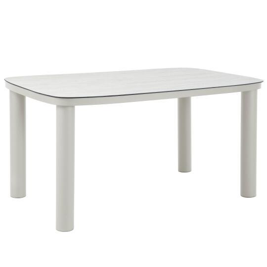 Gartentisch Aluminiumgestell, 6 Personen, 150 x 90 cm | Oviala