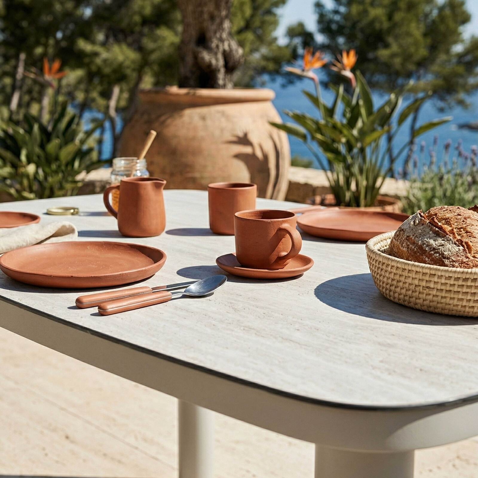 Gartentisch Aluminiumgestell, 6 Personen, 150 x 90 cm