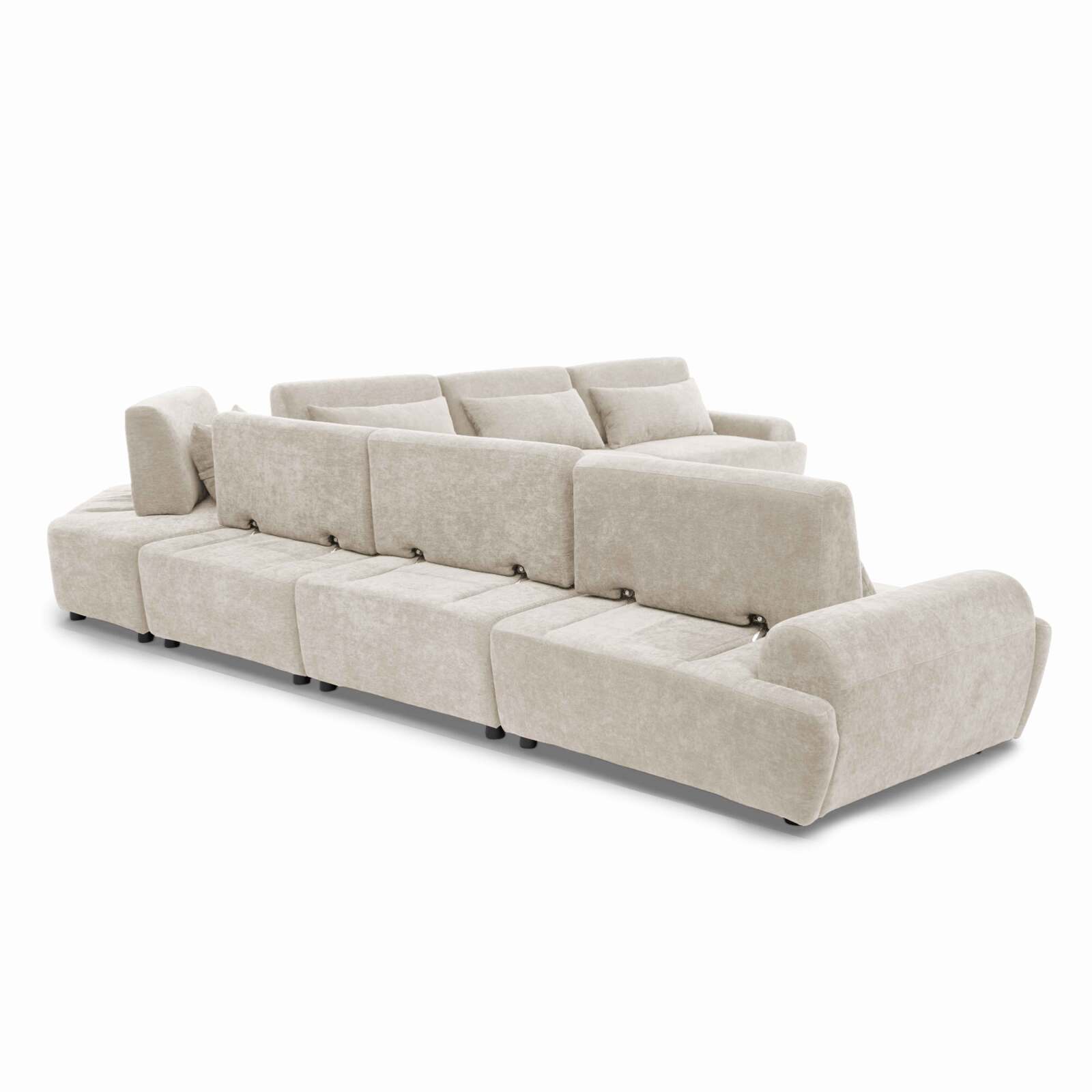 Modulares Ecksofa 7-Sitzer aus Stoff mit Kissen
