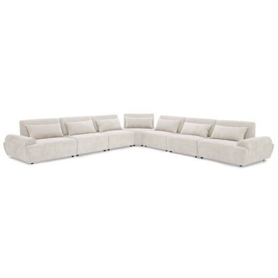 Modulares Ecksofa 7-Sitzer aus Stoff mit Kissen