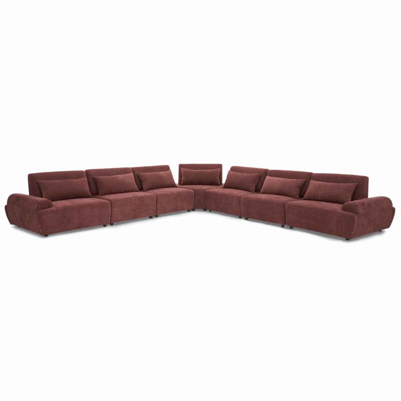 Modulares Ecksofa 7-Sitzer aus Stoff mit Kissen