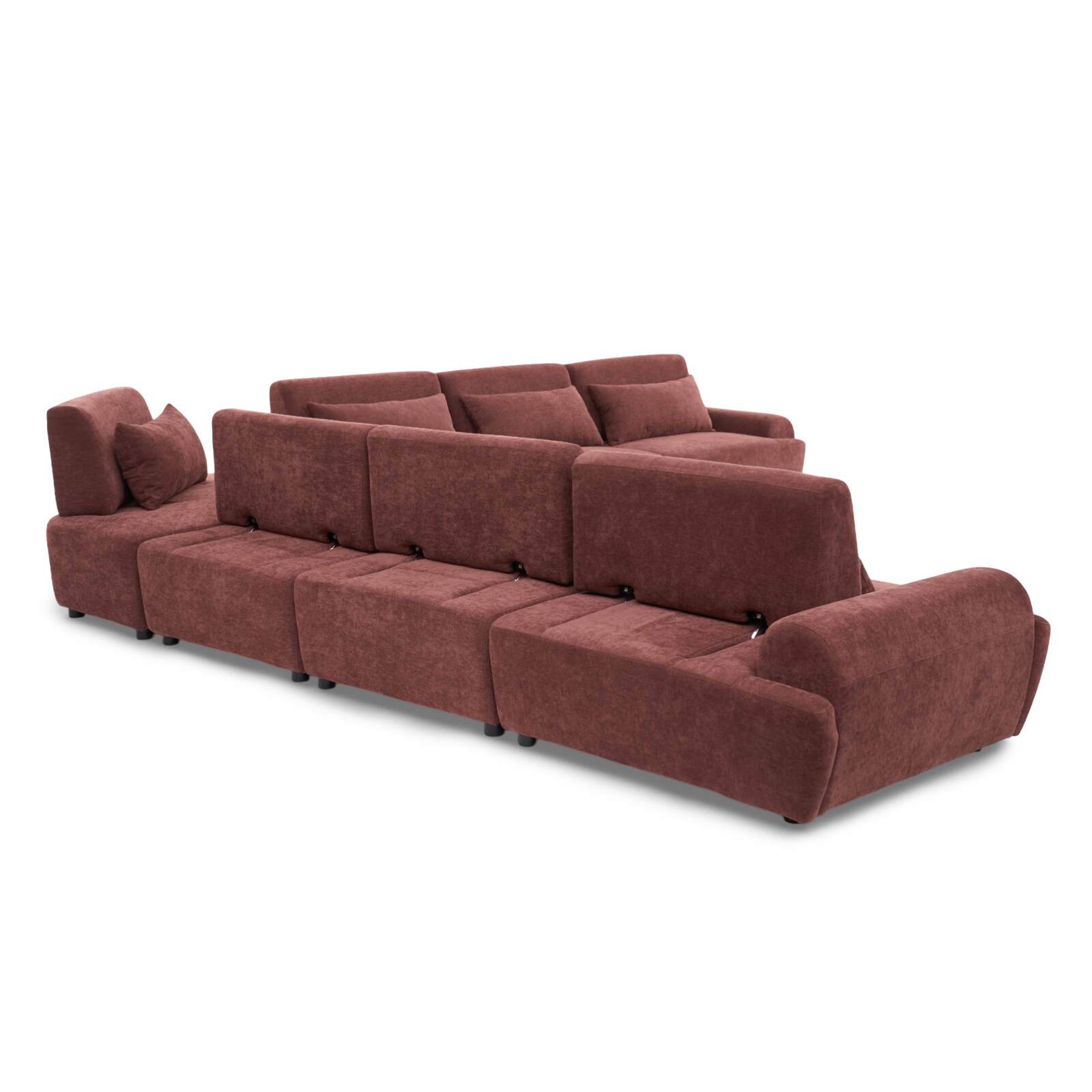 Modulares Ecksofa 7-Sitzer aus Stoff mit Kissen