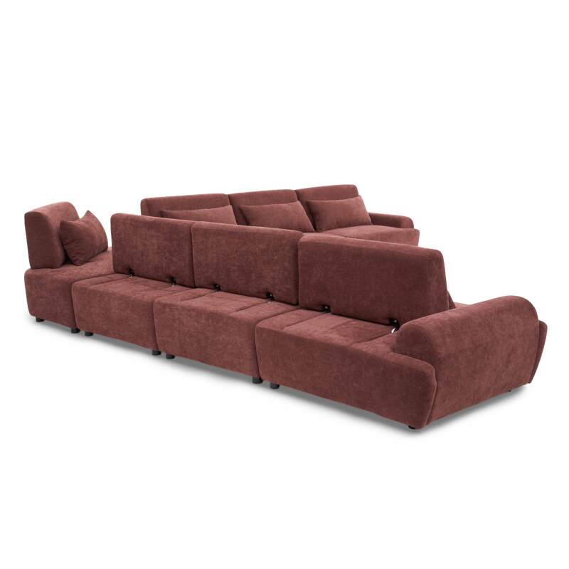 Modulares Ecksofa 7-Sitzer aus Stoff mit Kissen (5/9)