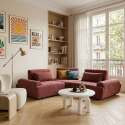 Modulares Ecksofa 3-Sitzer aus Stoff mit Kissen verstellbare Rückenlehne