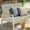 4-Sitzer-Gartenmöbel aus Aluminium mit 1 Sofa, 2 Sesseln und Couchtisch
