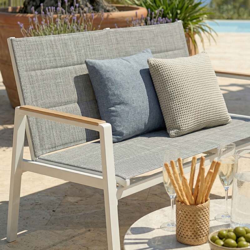 4-Sitzer-Gartenmöbel aus Aluminium mit 1 Sofa, 2 Sesseln und Couchtisch (3/10)