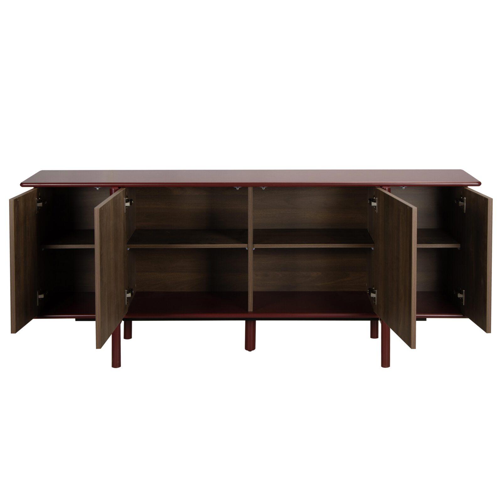 Sideboard in Holzoptik, 4 Türen, 180 cm