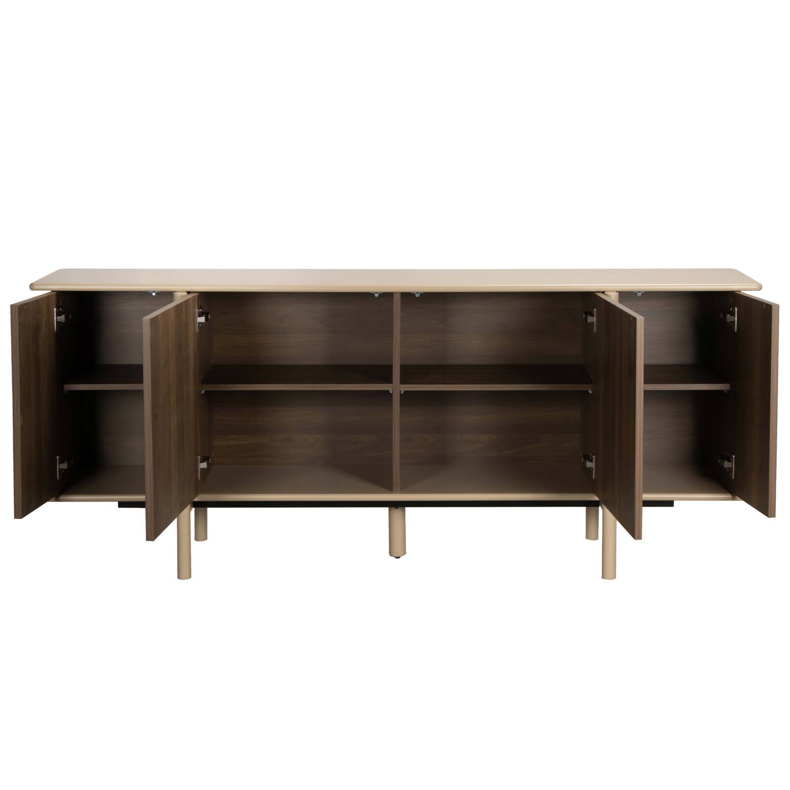 Sideboard in Holzoptik, 4 Türen, 180 cm