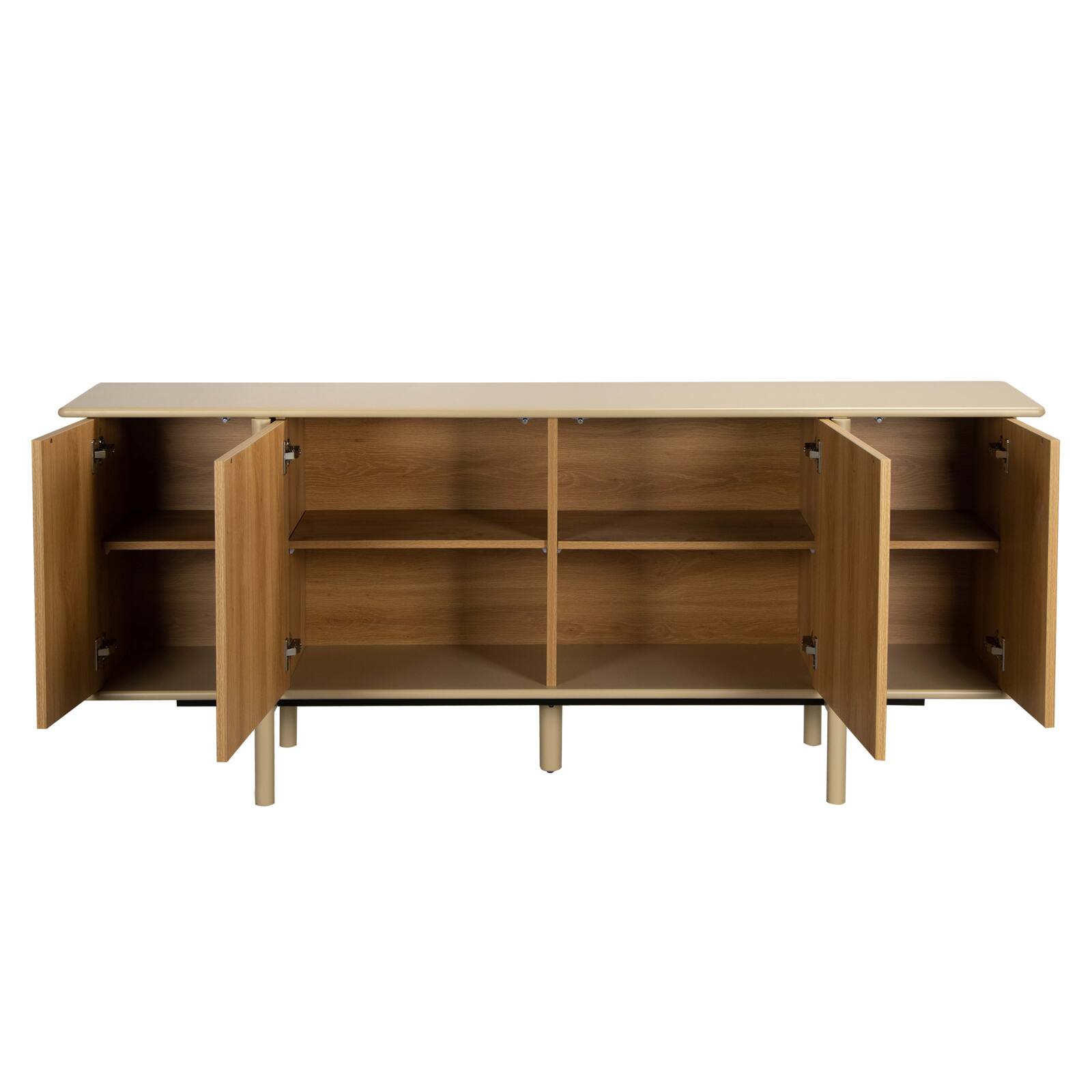 Sideboard in Holzoptik, 4 Türen, 180 cm