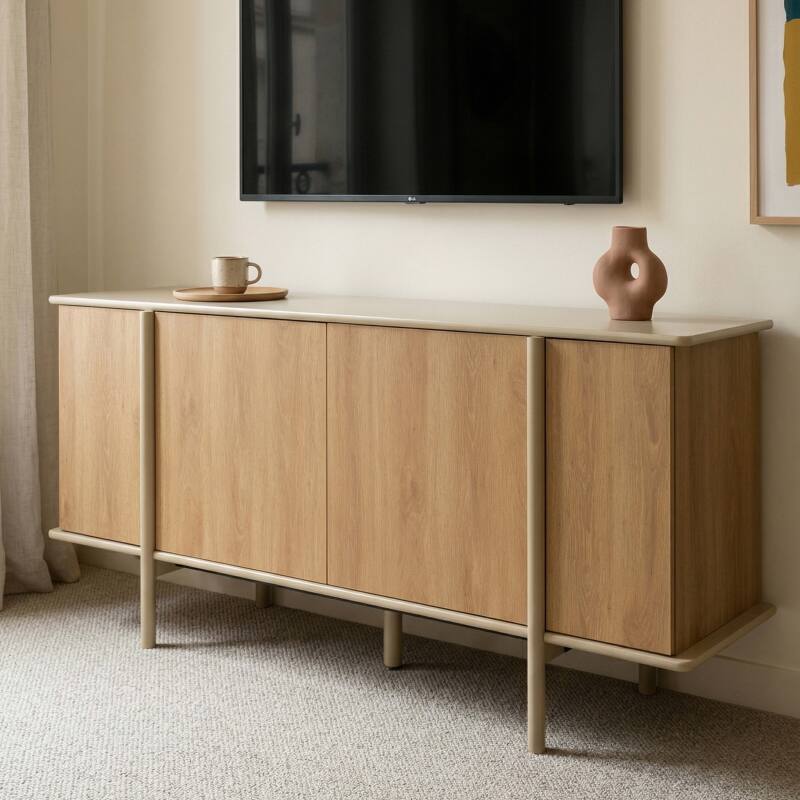 Sideboard in Holzoptik, 4 Türen, 180 cm (2/7)