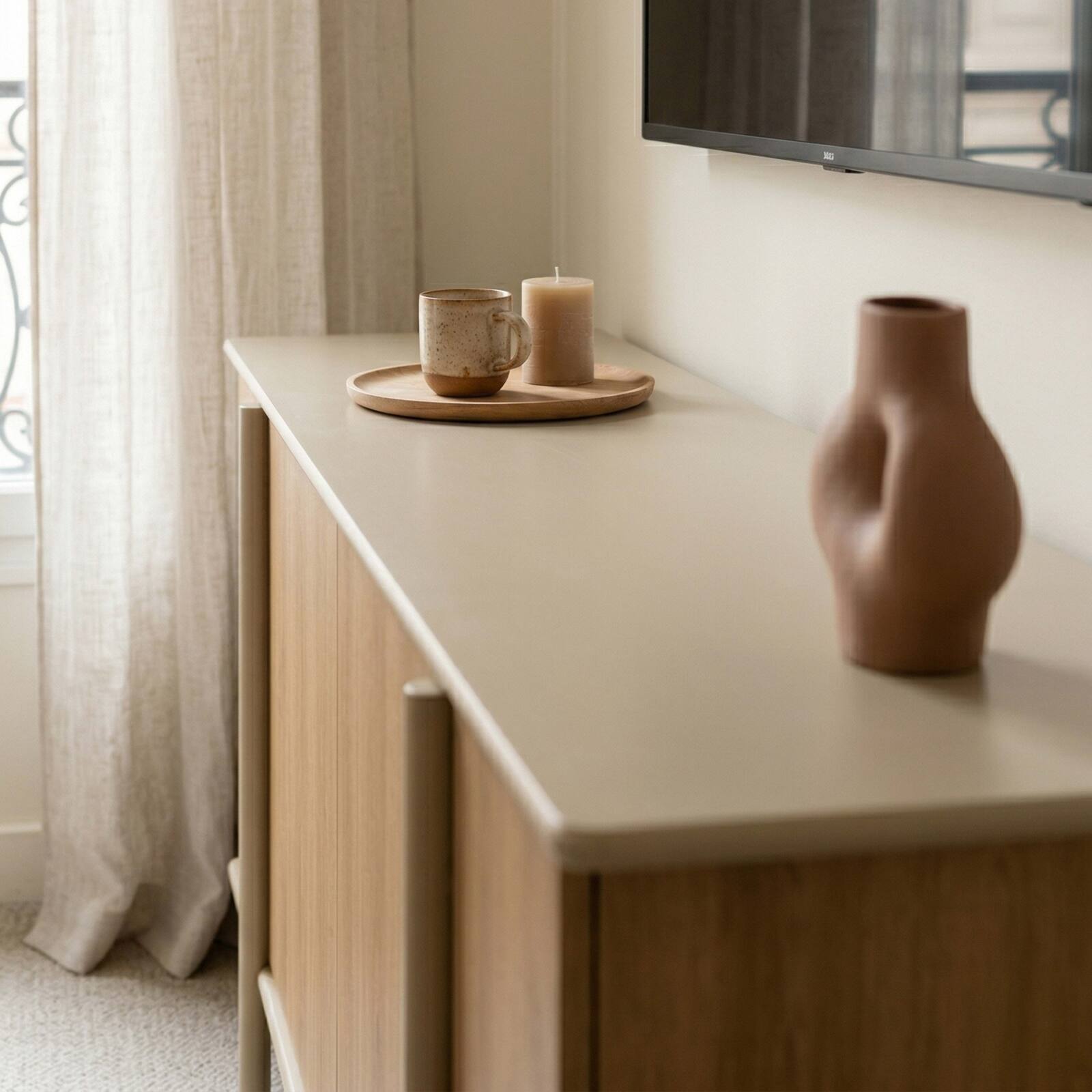 Sideboard in Holzoptik, 4 Türen, 180 cm