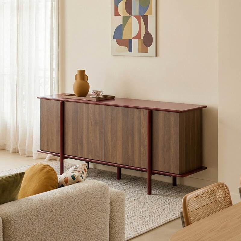 Sideboard in Holzoptik, 4 Türen, 180 cm