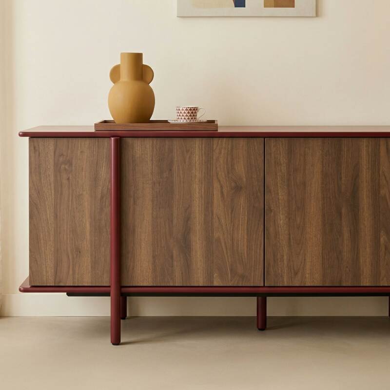 Sideboard in Holzoptik, 4 Türen, 180 cm (2/7)