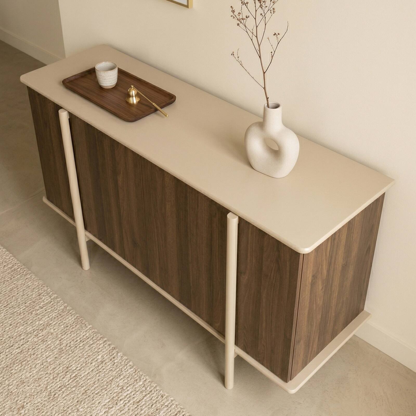 Sideboard in Holzoptik, 4 Türen, 180 cm