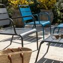 Gartensessel niedrig aus Metall und Fußstütze unpassenden - 2er-Set