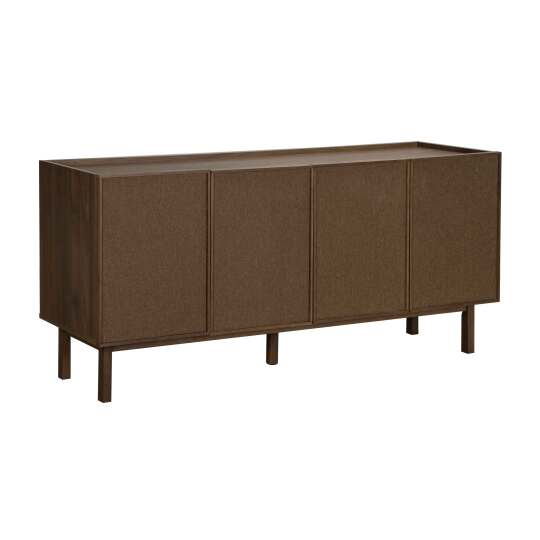 Sideboard in Holzoptik und Stoff, 4 Türen, 180 cm, skandinavischer Stil