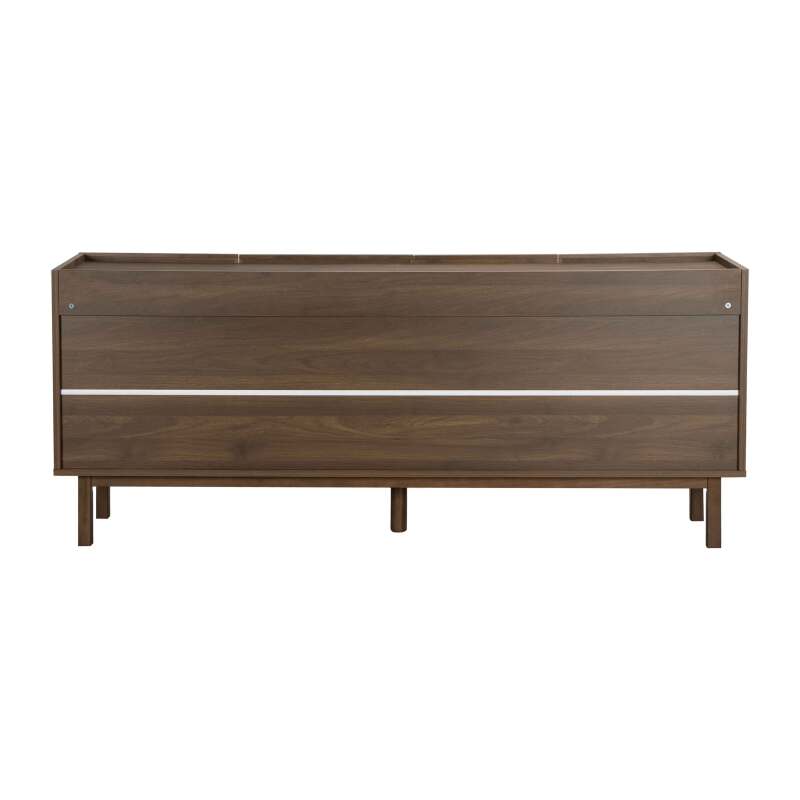 Sideboard in Holzoptik und Stoff, 4 Türen, 180 cm, skandinavischer Stil (6/8)