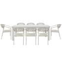 Gartentisch Aluminiumgestell, 8 Personen, 213x90 cm, und 8 Stühle aus Textilene