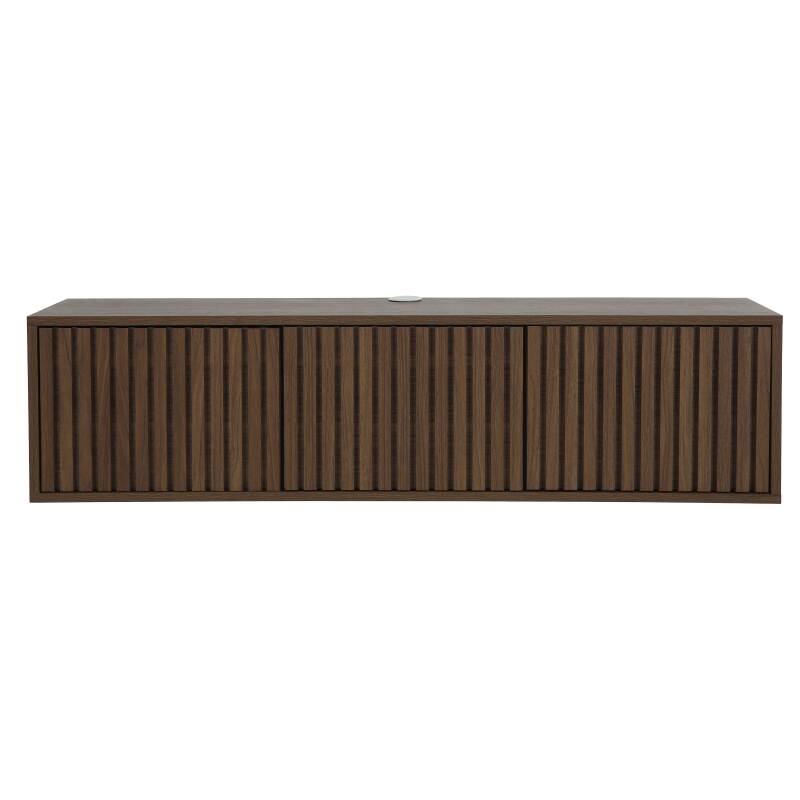 Hängendes Lowboard aus heller Holzoptik, 120 cm, skandinavischer Stil (4/9)