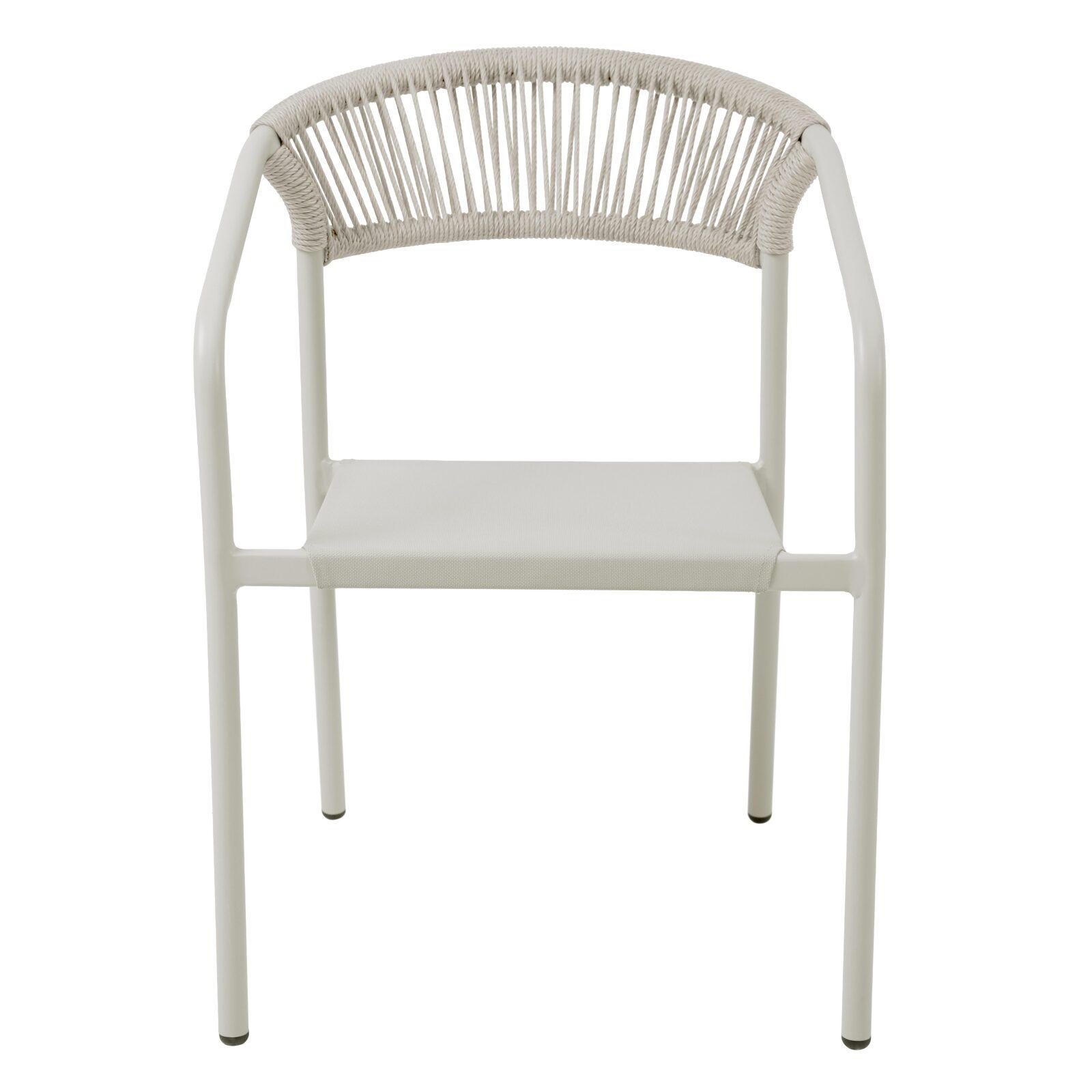 Gartenstuhl aus Aluminium und synthetischem Rattan mit Armlehnen