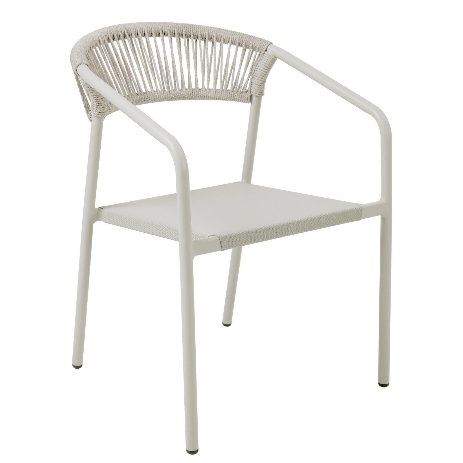 Gartenstuhl aus Aluminium und synthetischem Rattan mit Armlehnen