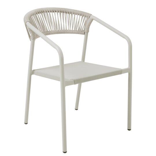 Gartenstuhl aus Aluminium und synthetischem Rattan mit Armlehnen | Oviala