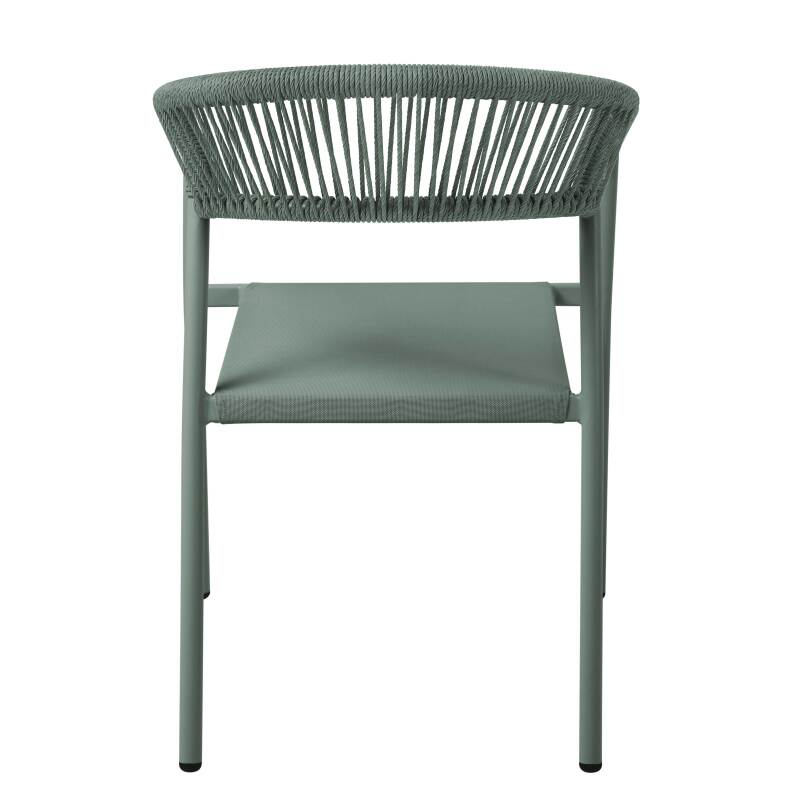 Gartenstuhl aus Aluminium und synthetischem Rattan mit Armlehnen (6/7)