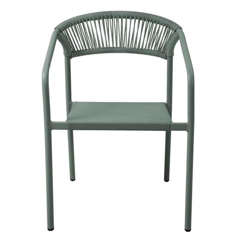 Gartenstuhl aus Aluminium und synthetischem Rattan mit Armlehnen (4/7)