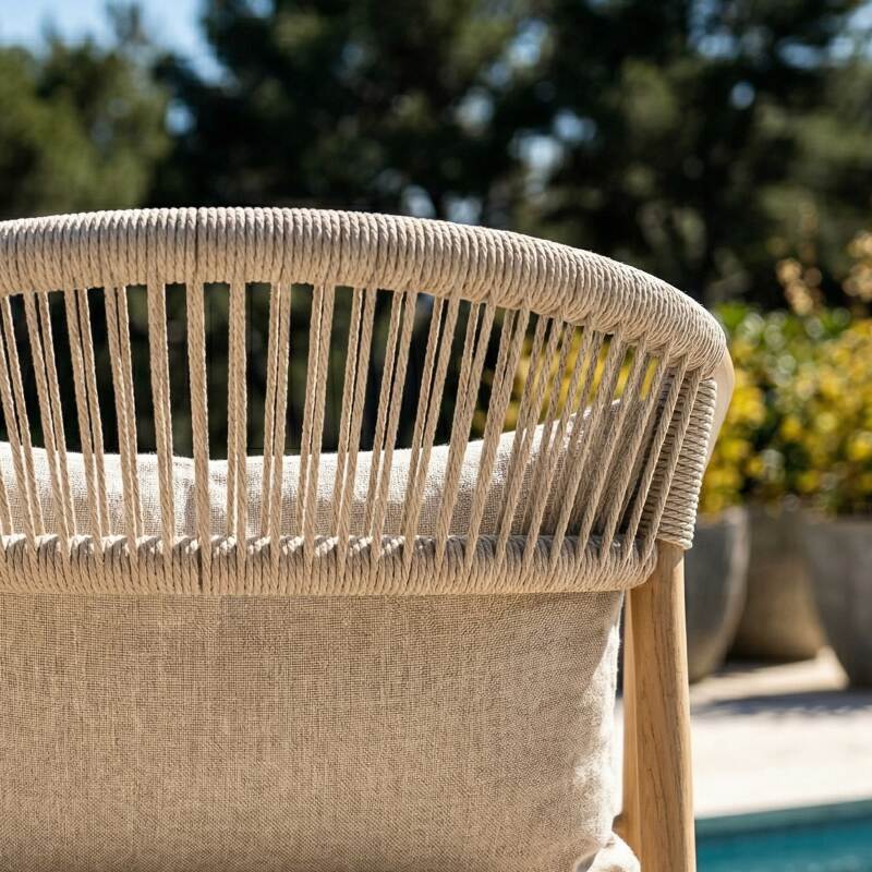 Gartenstuhl aus Aluminium und synthetischem Rattan mit Armlehnen (3/7)