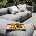 Modulare Gartenmöbel für 5 Personen bestehend aus 2 Kaminstühlen, 1 Ecksessel, 1 Chaiselongue und 1 Sitzsack