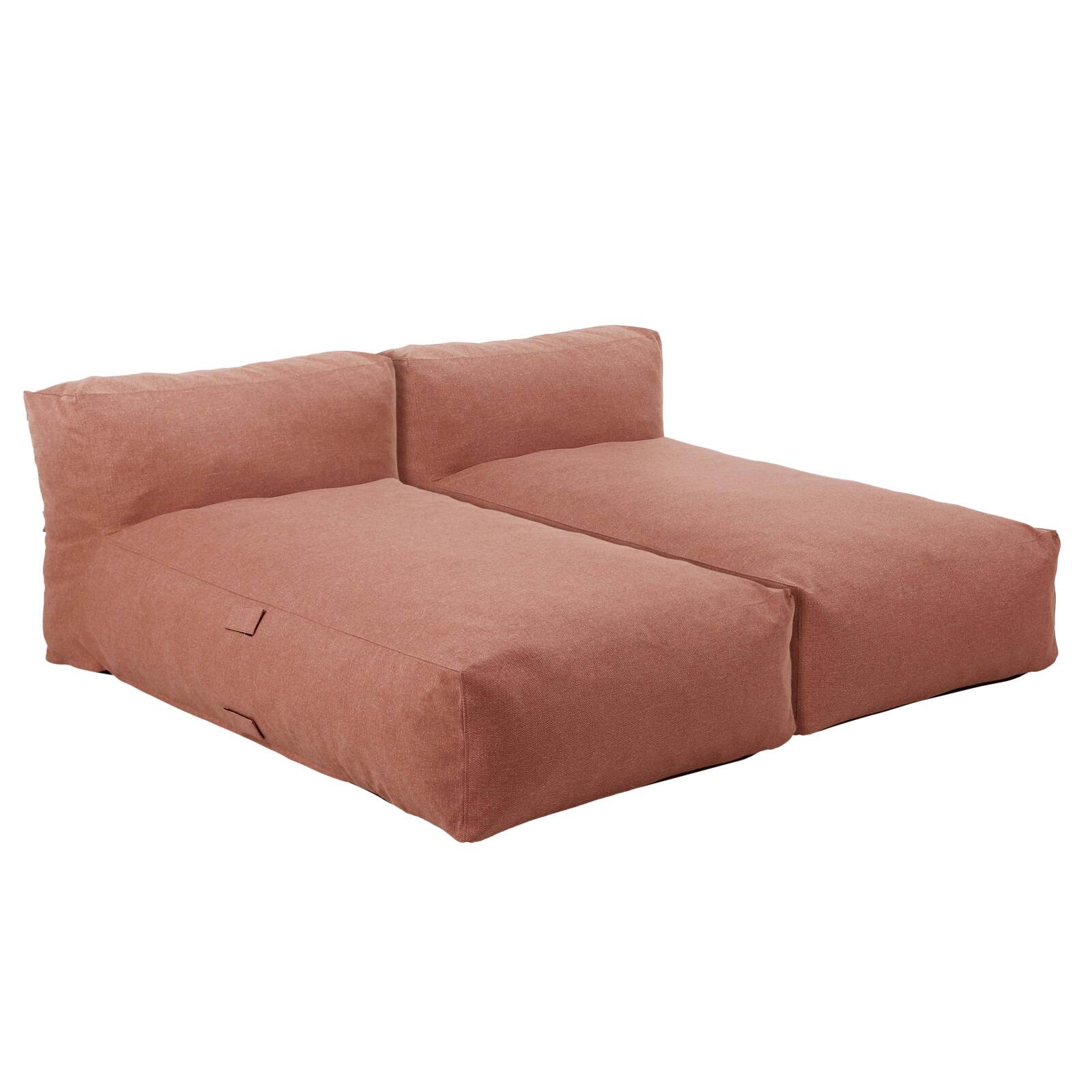Modulare Gartenmöbel für 2 Personen bestehend aus 2 Chaiselongues