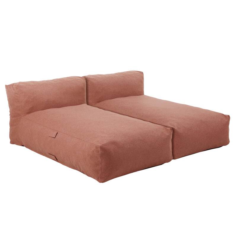 Modulare Gartenmöbel für 2 Personen bestehend aus 2 Chaiselongues