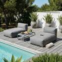 Modulare Gartenmöbel für 2 Personen bestehend aus 2 Chaiselongues