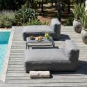 Modulare Gartenmöbel für 2 Personen bestehend aus 2 Chaiselongues