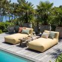 Modulare Gartenmöbel für 2 Personen bestehend aus 2 Chaiselongues