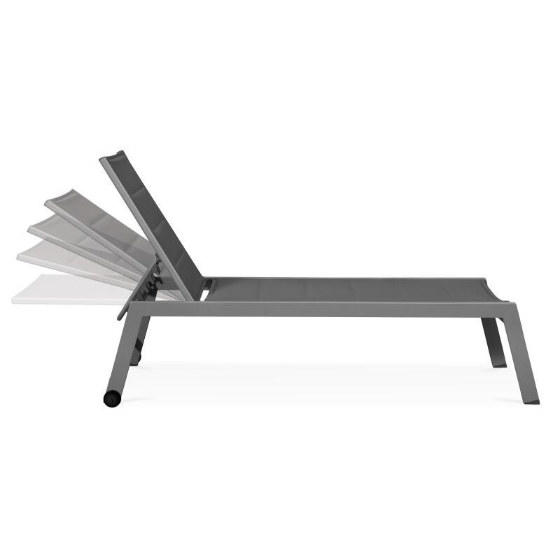 Set aus 2 Sonnenliegestühlen mit Rädern, 5-fach verstellbar  (3/6)