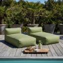 Modulare Gartenmöbel für 2 Personen bestehend aus 2 Chaiselongues