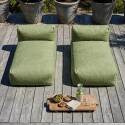 Modulare Gartenmöbel für 2 Personen bestehend aus 2 Chaiselongues