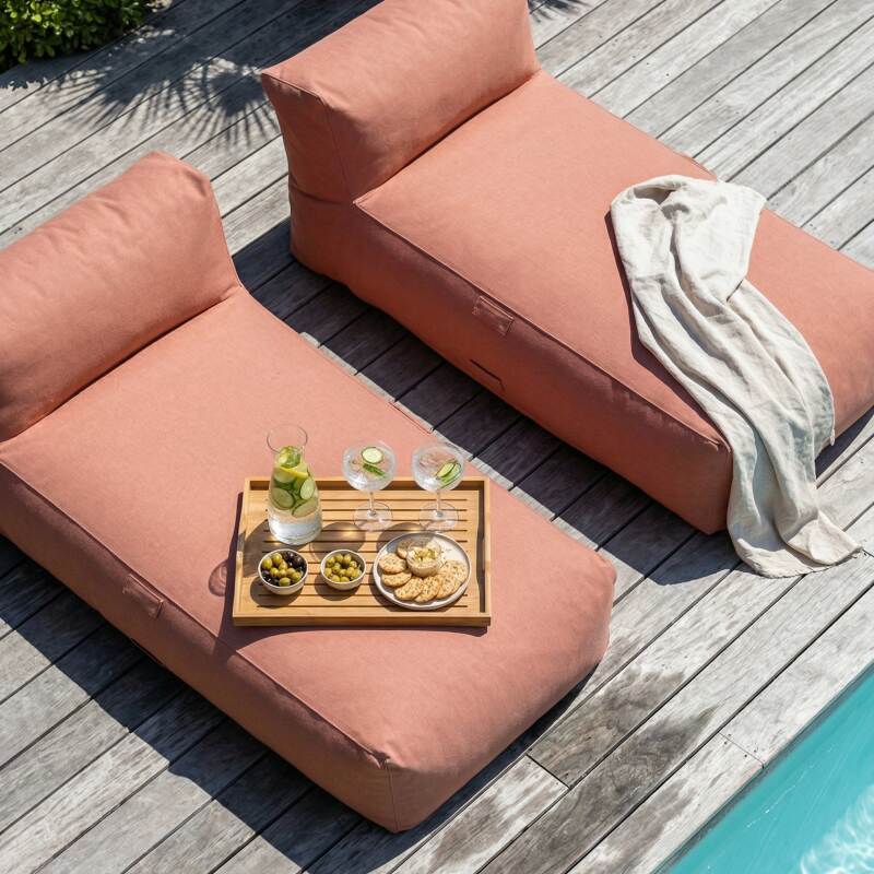 Modulare Gartenmöbel für 2 Personen bestehend aus 2 Chaiselongues (2/6)