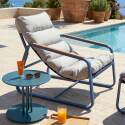 Relax Gartensessel aus Metall und Textilene mit Fußstütze