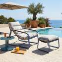 Relax Gartensessel aus Metall und Textilene mit Fußstütze