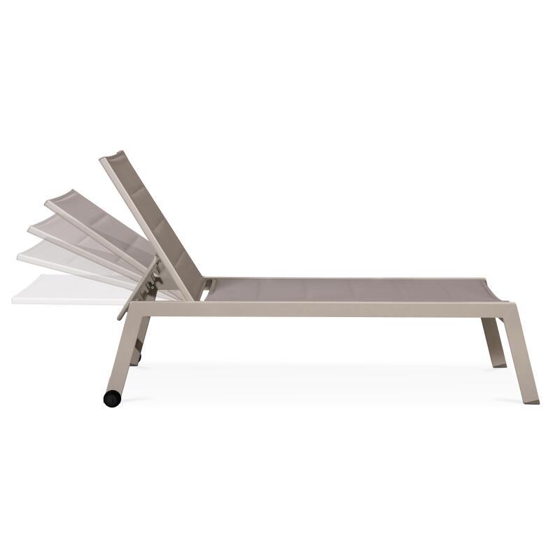 Set aus 2 Sonnenliegestühlen mit Rädern, 5-fach verstellbar  (4/7)