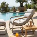 Relax Gartensessel aus Metall und Textilene mit Fußstütze