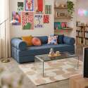 Schlafsofa 2-Sitzer aus Stoff mit modularen Kissen
